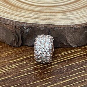 Pandora Sparkling Pavé Triple-row Charm Rose gold plated